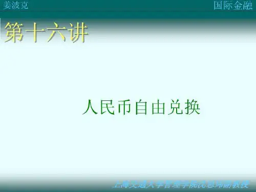 第十七讲人民币自由兑换-课件(ppt·精·选)