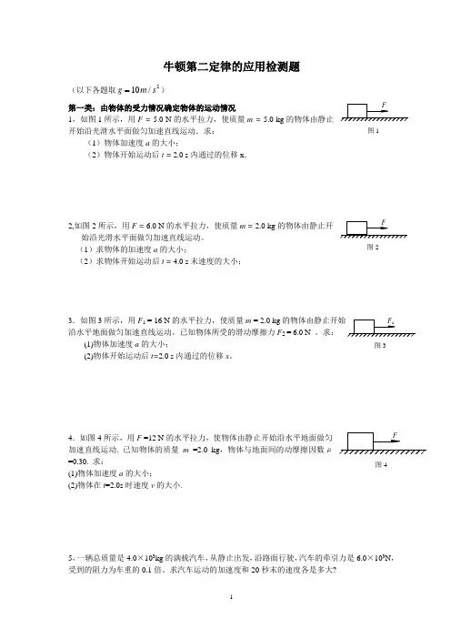 牛顿第二定律的应用专题分类训练训练(精品)