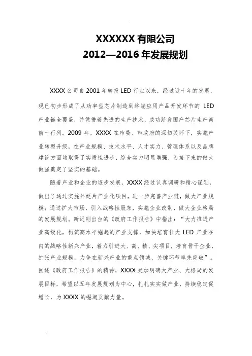 公司五年发展规划 (3)