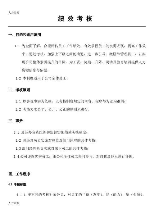 【人力资源】某软件公司-绩效考核精编版