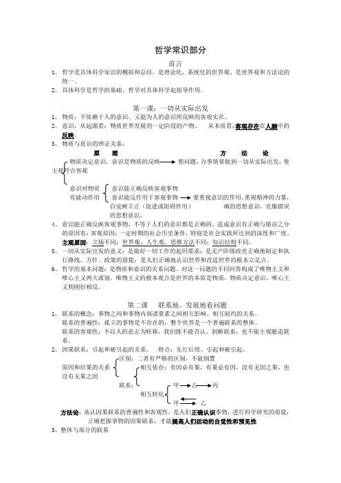 高中政治会考复习(哲学常识部分)