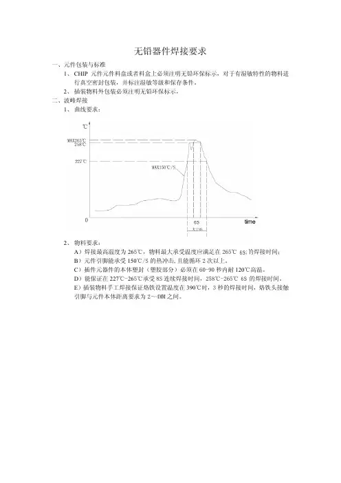 无铅器件波峰焊焊接要求
