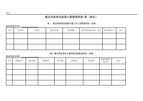 用能单位能源计量自查用表