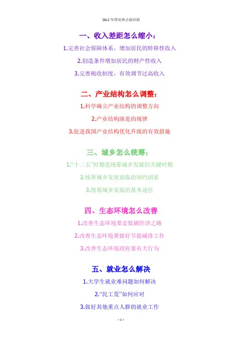 2012年理论热点面对面