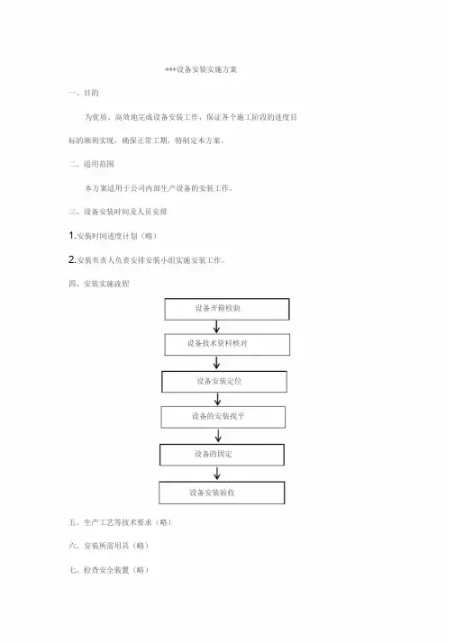 设备安装实施方案