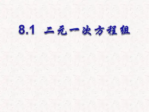 人教版数学七年级下册 8.1 二元一次方程组 (共25张PPT)