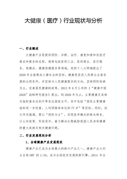 大健康产业分析报告