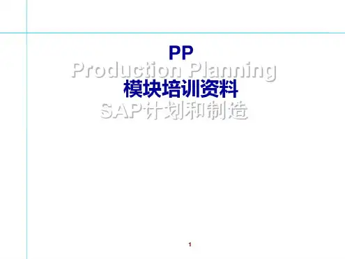 经典优秀课件SAP培训PP模块