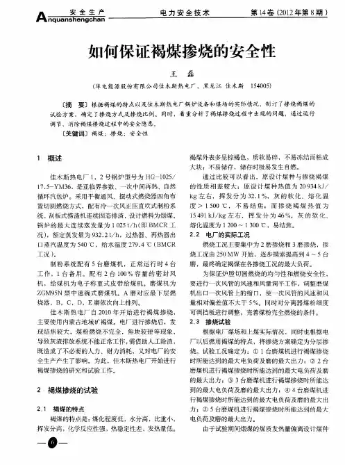 如何保证褐煤掺烧的安全性