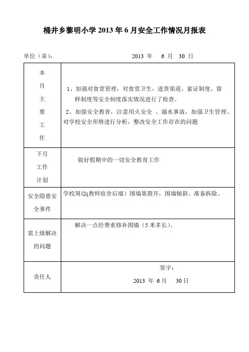 学校安全工作情况月报表(3) 3