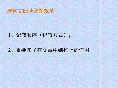 七年级语文阅读答题规范-PPT课件