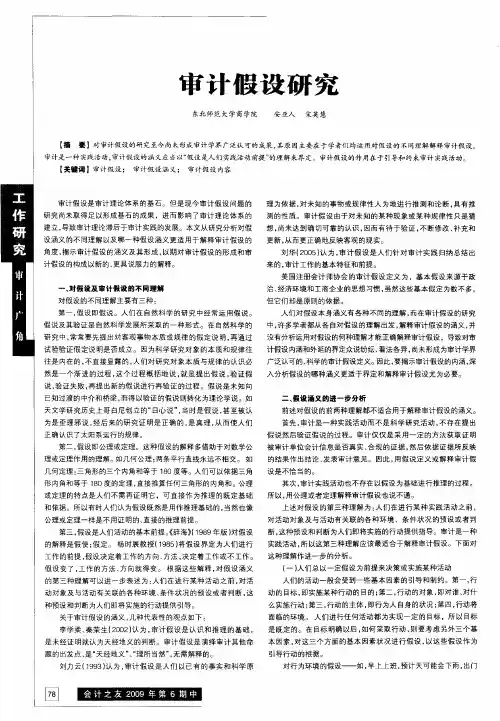 审计假设研究