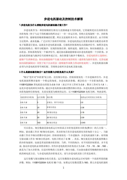 步进电机驱动及控制专业技术解答