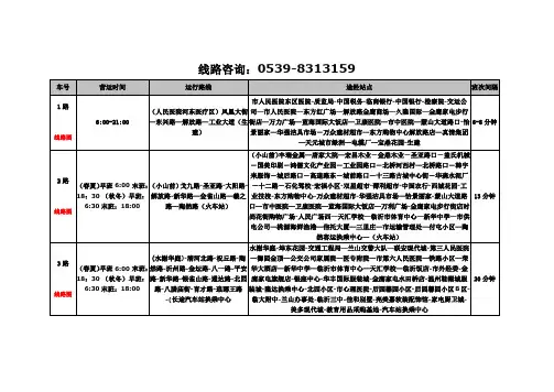 临沂市公交车线路站点