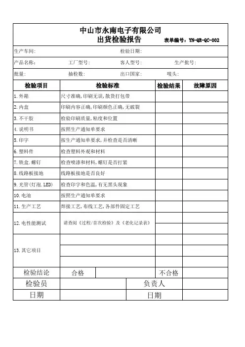 出货检验报告 4