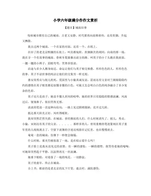 上海小学六年级满分作文小升初作文 (27)
