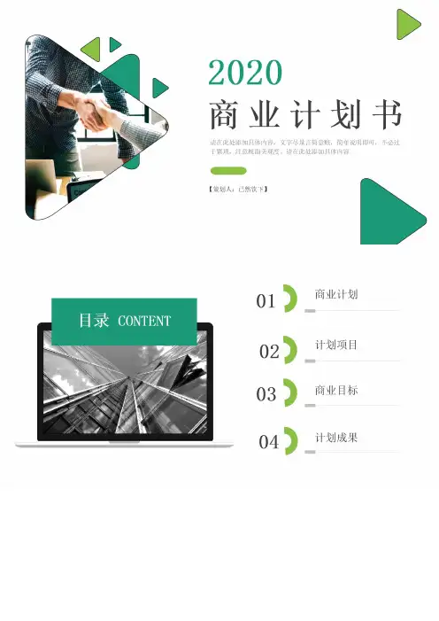 绿色环保商业计划书模板