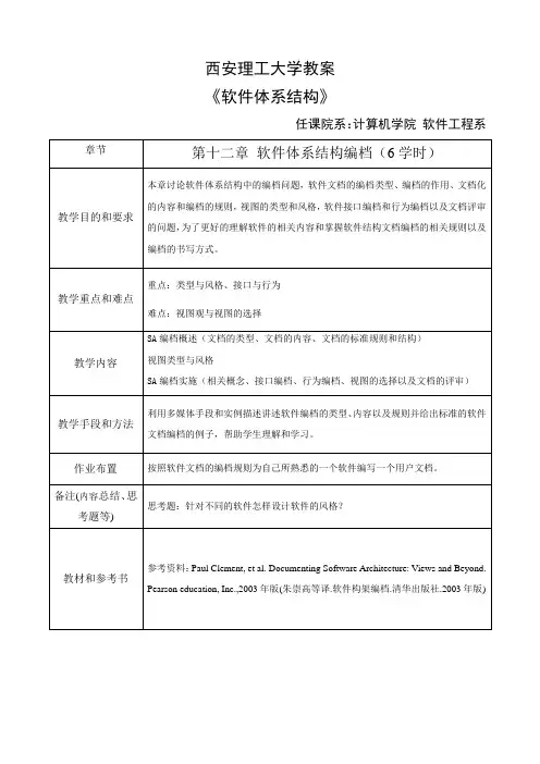 软件体系结构