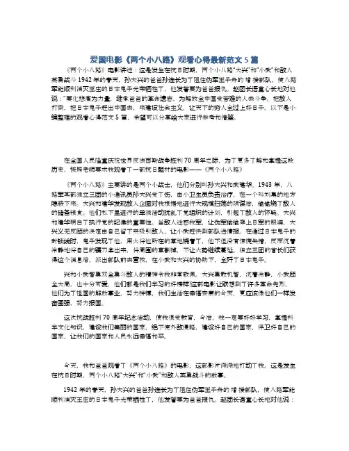爱国电影《两个小八路》观看心得最新范文5篇