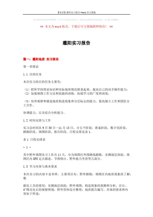 【优质】灌阳实习报告-word范文模板 (17页)