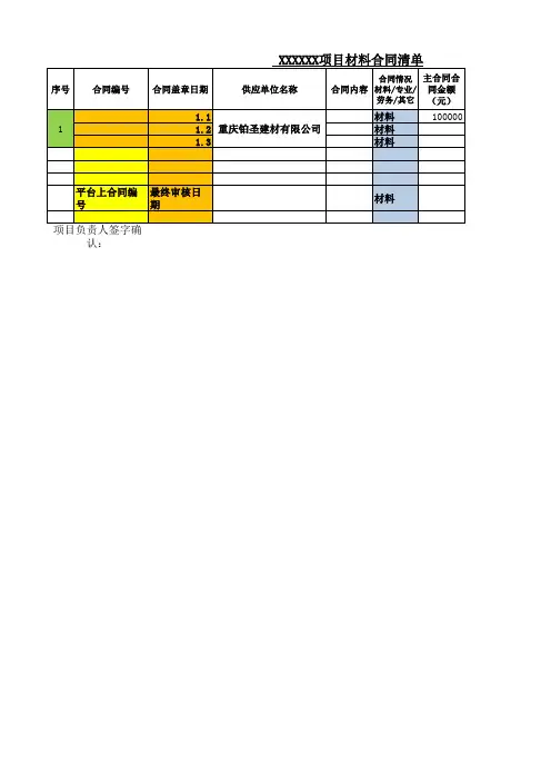 合同清单9月清单