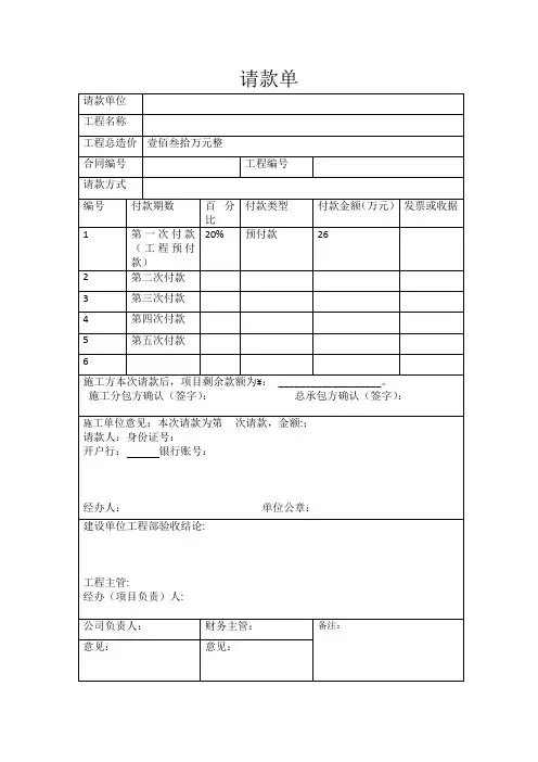 请款单