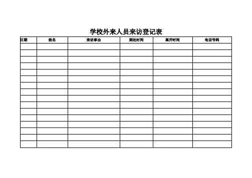 学校外来人员来访登记表
