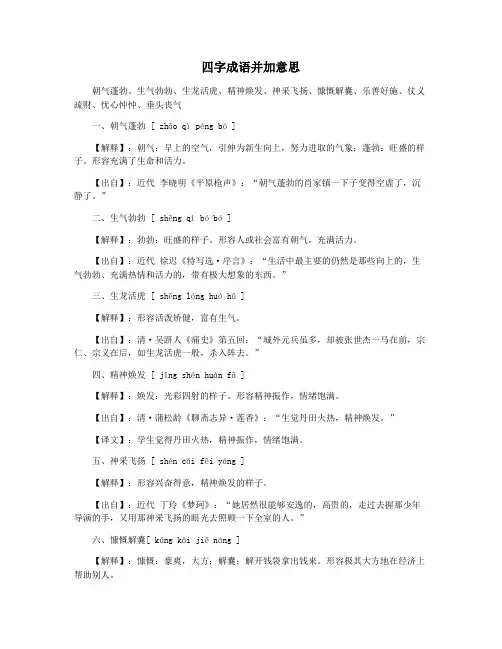 四字成语并加意思