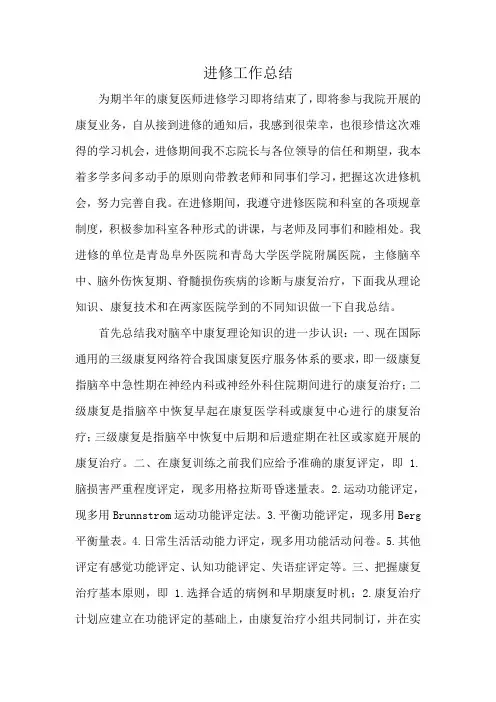 进修工作总结