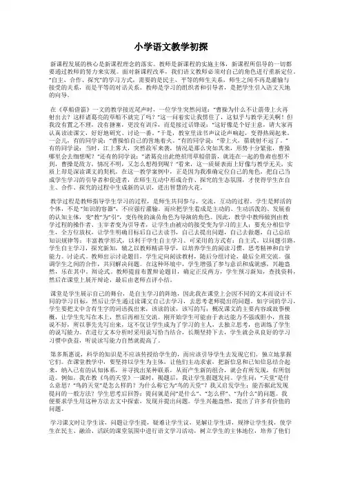 小学语文教学初探