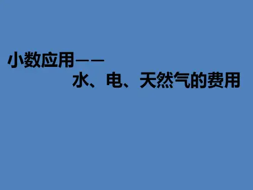 五年级上册数学小数应用水、电、天然气的费用沪教版 (3)
