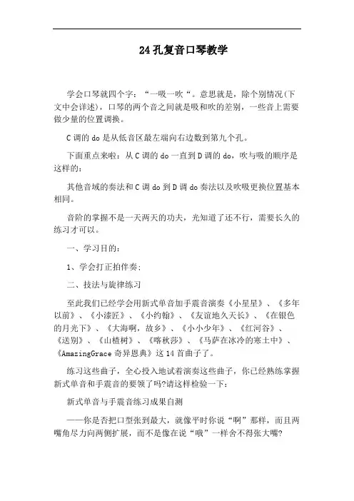 24孔复音口琴教学