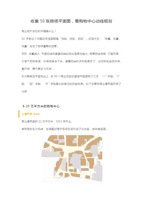 中国商业地产50张商场平面图,看购物中心动线规划
