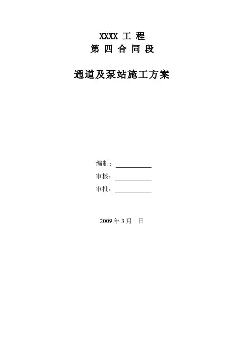 通道及泵站方案