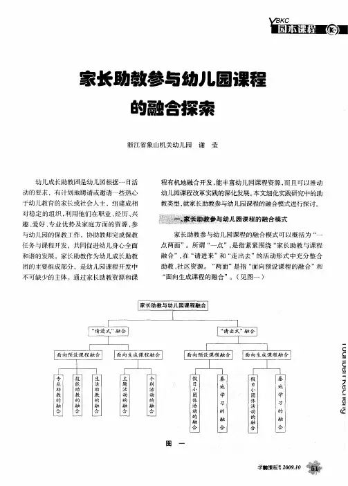 家长助教参与幼儿园课程的融合探索