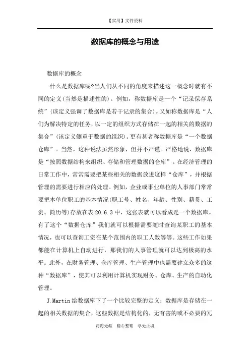 企业信息系统-数据管理-数据库的概念与用途