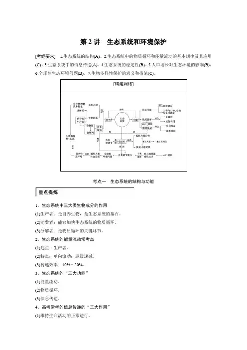 江苏省2015年高考生物大二轮复习专题突破练习 专题六 第2讲