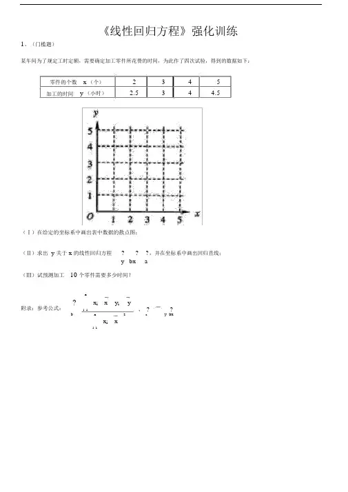 (完整版)线性回归方程必练题(强烈推荐).doc