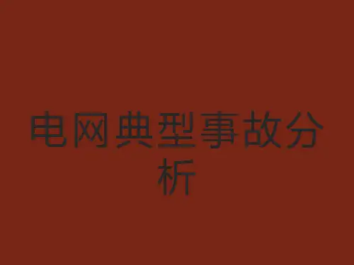 电网典型事故分析