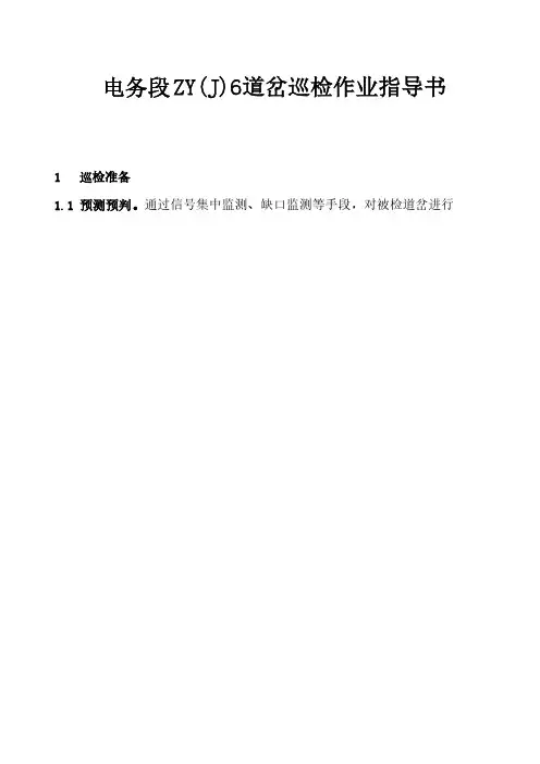 电务段ZY(J)6道岔巡检作业指导书