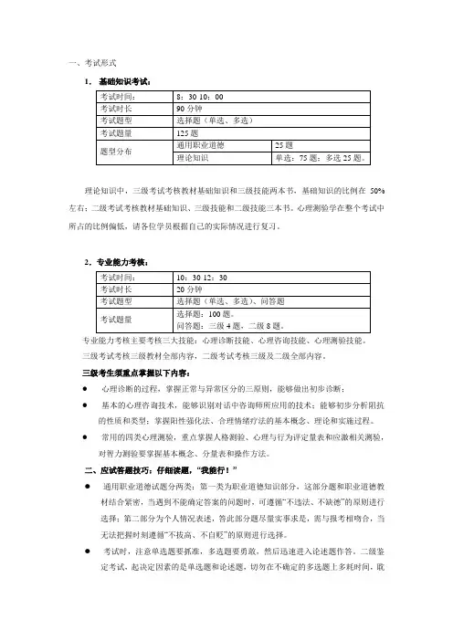 心理咨询师三级答题技巧