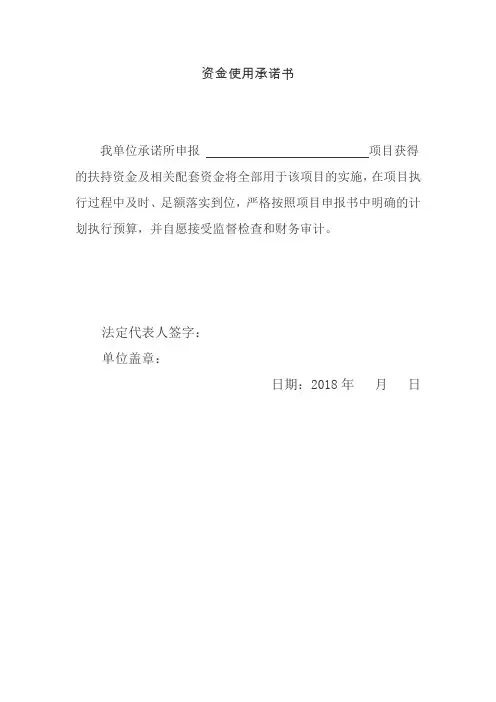 资金使用承诺书