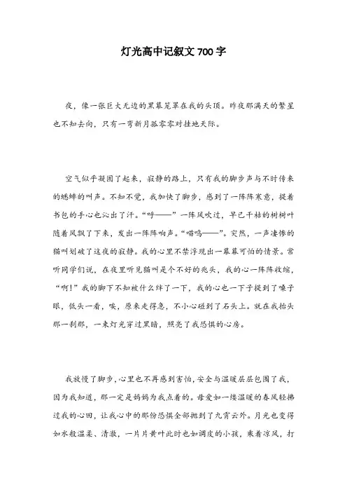 灯光高中记叙文700字