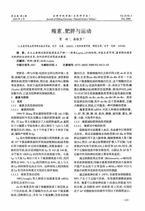 瘦素、肥胖与运动