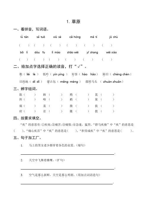 1.草原练习题