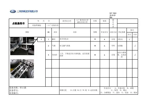 作业要领书和点检基准书