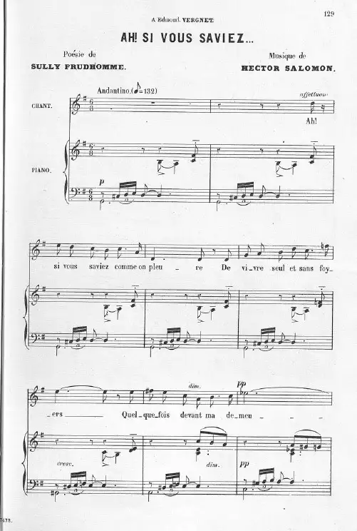Ah! si vous saviez (Salomon, Hector)  原版 正谱 五线谱 钢琴谱 经典乐谱.pdf