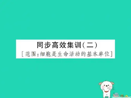PK中考(江西专用)2019中考生物同步高效集训(二)课件