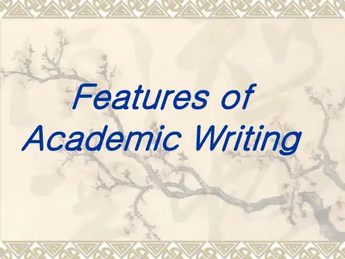 2.Features of Academic Writing