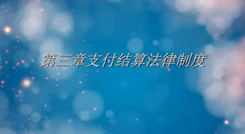 第三章支付结算法律制度
